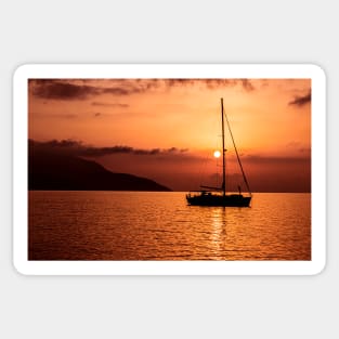 Beautiful Italian sunset on the sea of Isola D'Elba Sticker